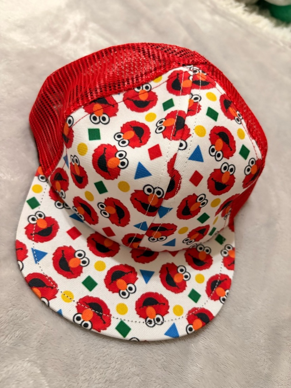 Elmo Pattern Red Mesh George Hats Trucker Hat